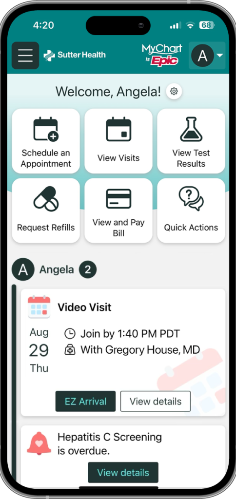 My Health Online shown on a smartphone